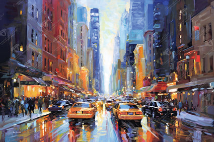 Diamond Painting New York City 33" x 22" (83.7cm x 55.6cm) / Round with 97 Colors including 2 ABs and 3 Fairy Dust Diamonds / 61,408
