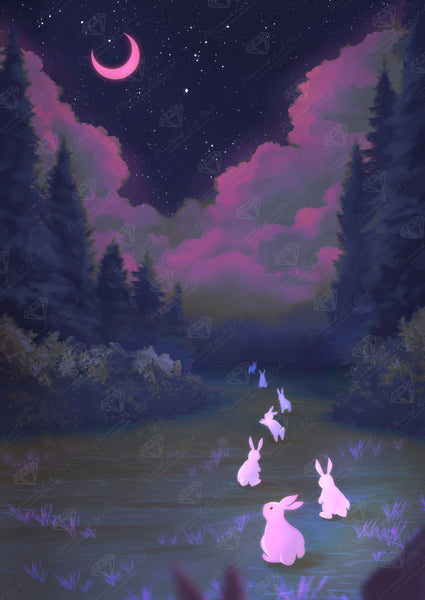 Diamond Painting Night Walker 22" x 31" (55.8cm x 78.7cm) / Square with 39 Colors Including 1 AB and 4 Fairy Dust Diamonds / 70,784