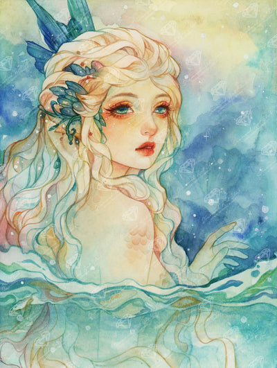 Diamond Painting Ocean Eyes 22" x 29" (55.6cm x 73.8cm) / Round with 96 Colors including 1 AB and 3 Fairy Dust Diamonds / 54,136