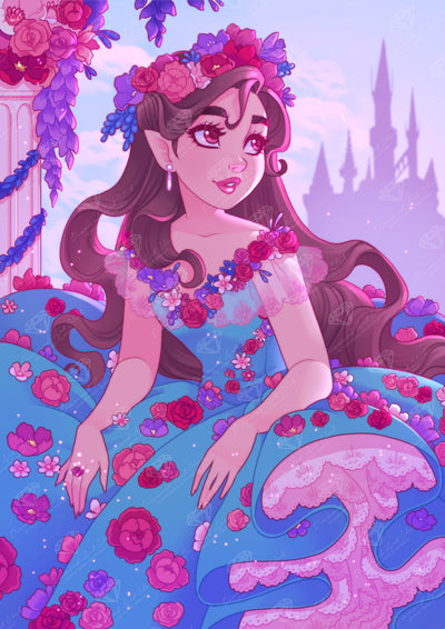 Diamond Painting Once Upon a Fairytale 22" x 31" (55.6cm x 78.7cm) / Round with 45 Colors including 1 AB and 1 Iridescent Diamond and 1 Frosted Diamond and 1 Fairy Dust Diamond / 57,772