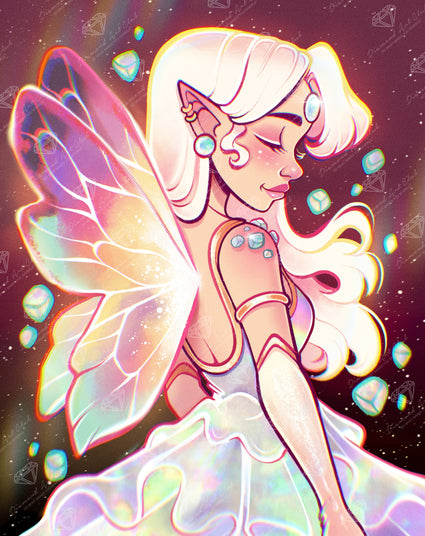 Diamond Painting Opal Fairy 20" x 25" (50.6cm x 63.8cm) / Round With 72 Colors Including 3 ABs and 5 Fairy Dust Diamonds / 42,688