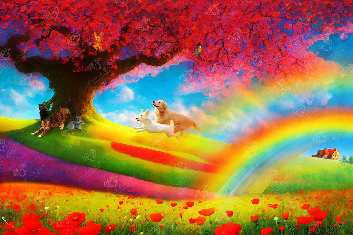 Diamond Painting Over the Rainbow Bridge 41.3" x 27.6" (105cm x 70cm) / Square with 74 Colors including 5 ABs and 2 Fairy Dust Diamonds / 118,301
