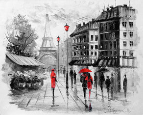 Diamond Painting Paris 25" x 20″(64cm x 51cm) / Round with 18 Colors including 1 AB / 40,500