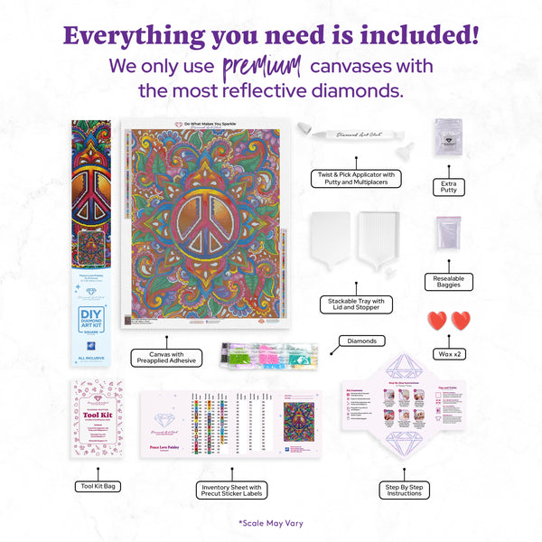 油彩画　8号　Love and peace Bright Pop Art Colorful Peace and Love Flower Power Art