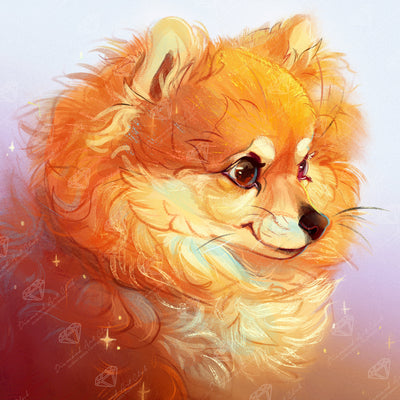 Diamond Painting Pompom 17" x 17" (42.7cm x 42.7cm) / Round With 47 Colors Including 2 ABs and 1 Iridescent Diamond and 4 Fairy Dust Diamonds / 24,025