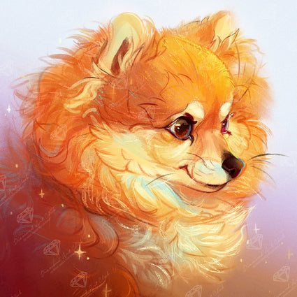 Diamond Painting Pompom 17" x 17" (42.7cm x 42.7cm) / Round With 47 Colors Including 2 ABs and 1 Iridescent Diamond and 4 Fairy Dust Diamonds / 24,025