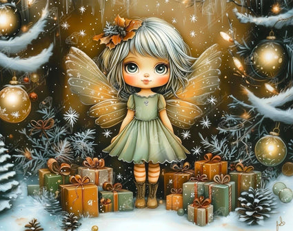 Diamond Painting Precious Fairy 28" x 22" (70.7cm x 55.8cm) / Square with 55 Colors including 2 ABs and 2 Fairy Dust Diamonds / 63,616