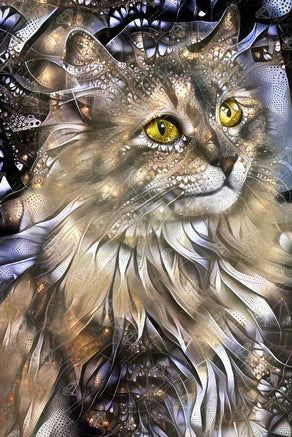 Diamond Painting Princess - The Queen of Cats 23.6" x 35.4" (60cm x 89.9cm) / Square with 45 Colors including 2 ABs and 1 Iridescent Diamond and 2 Fairy Dust Diamonds / 87,001