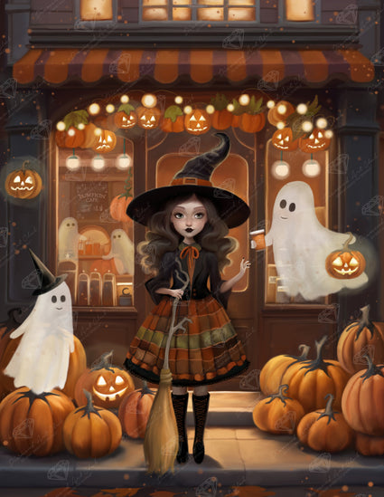 Diamond Painting Pumpkin Cafe 25.6" x 33.1" (65cm x 83.9cm) / Square With 51 Colors Including 2 ABs and 1 Frosted Diamond and 3 Fairy Dust Diamonds / 87,957