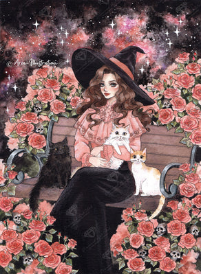 Diamond Painting Purrfectly Wicked 25.6" x 35" (65cm x 88.9cm) / Square with 69 Colors including 3 ABs and 2 Fairy Dust Diamonds / 93,177