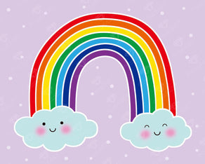 Diamond Painting Rainbow 16" x 13" (41cm x 32.8cm) / Round With 12 Colors including 4 AB and 4 Fairy Dust Diamonds / 7,485