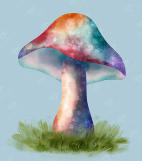 Diamond Painting Rainbow Mushroom 9" x 10" (22.8cm x 25.9cm) / Round with 57 Colors including 1 AB and 3 Fairy Dust Diamonds / 7,802