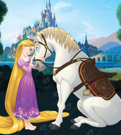 Diamond Painting Rapunzel and Maximus 27.6" x 30.7" (69.9cm x 77.9cm) / Square with 72 Colors including 2 ABs and 1 Electro Diamond and 4 Fairy Dust Diamonds / 87,953