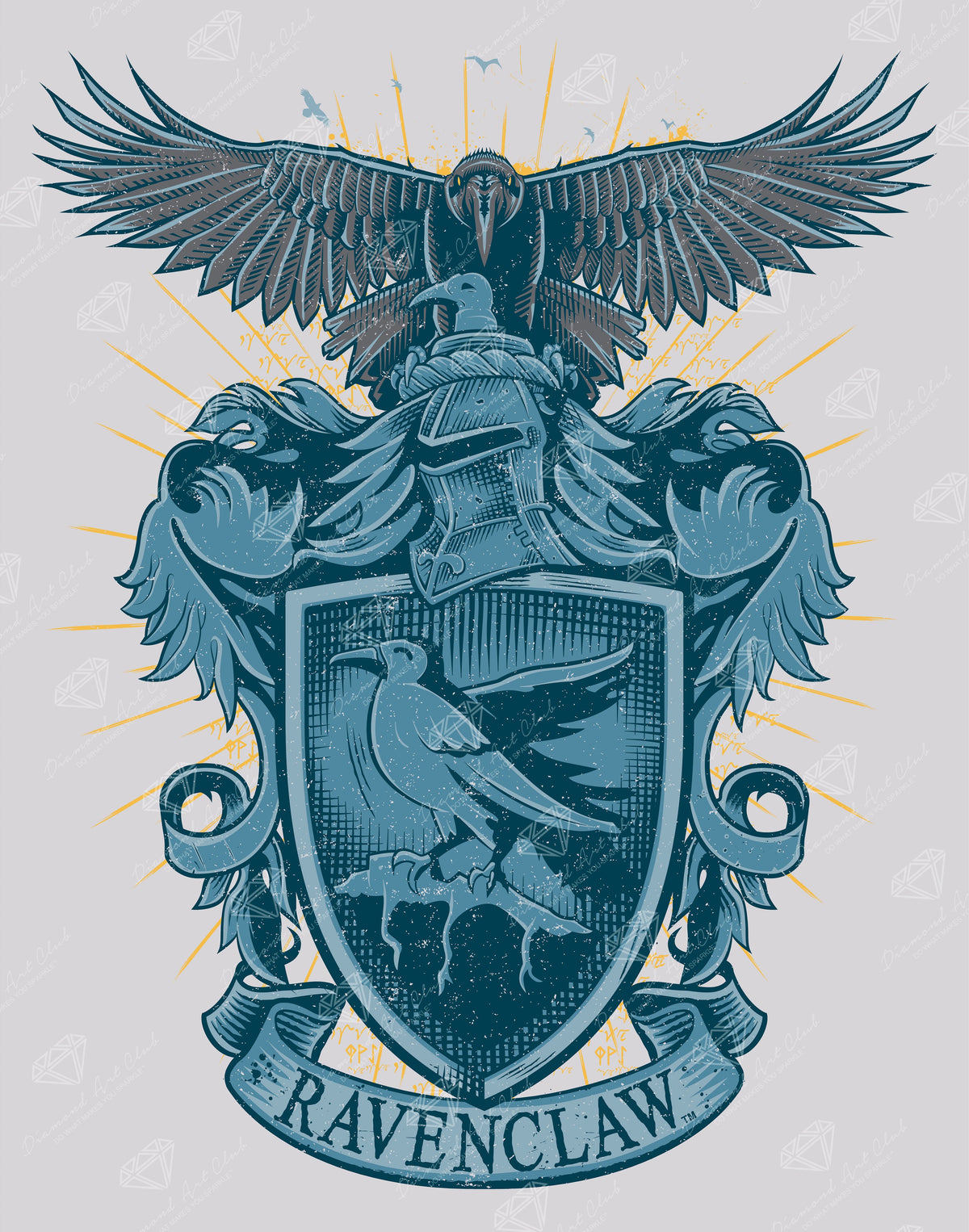 Diamond Painting Ravenclaw™ Crest - Tomes & Scrolls 22" x 28″ (56cm x 71cm) / Square With 8 Colors Including 1 AB / 62,101