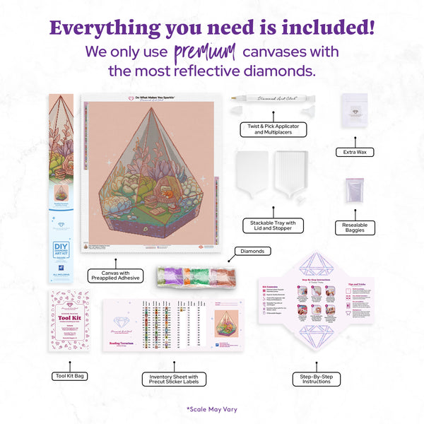 Reading Terrarium Diamond Painting Kit – Diamond Art Club