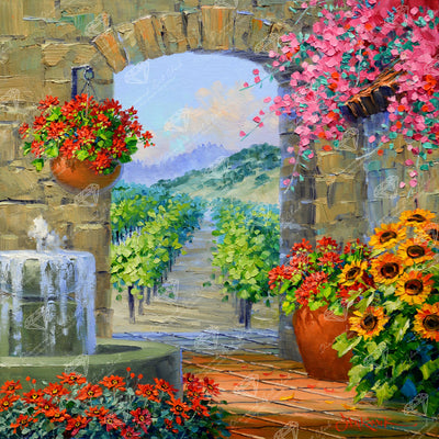 Diamond Painting Romance of the Vines 22" x 22" (55.6cm x 55.6cm) / Round With 71 Colors Including 2 ABs and 2 Fairy Dust Diamonds / 40,804