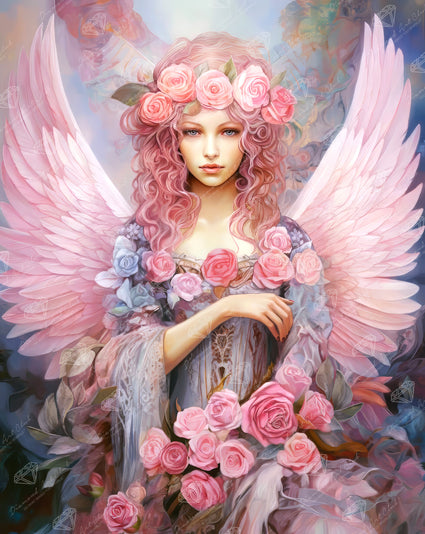 Diamond Painting Rose Angel 27.6" x 34.6" (69.9cm x 87.9cm) / Square with 93 Colors including 1 AB and 3 Fairy Dust Diamonds / 99,193