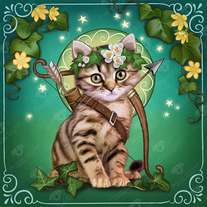 Diamond Painting Sagittarius Zodiac Kitten 17" x 17" (42.8cm x 42.8cm) / Square with 58 Colors including 1 AB and 1 Iridescent Diamond and 4 Fairy Dust Diamonds / 29,584