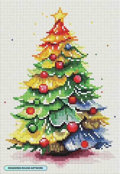 Season's Greetings Tree Diamond Painting Kit – Diamond Art Club