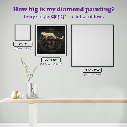 Diamond Painting Shadow and Light Cat 20" x 20" (50.7cm x 50.7cm) / Round with 38 Colors including 2 ABs and 1 Fairy Dust Diamonds / 32,761