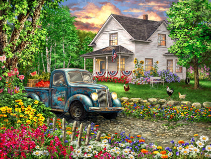 Diamond Painting Simpler Times 36.6" x 27.6" (93cm x 70cm) / Square with 80 Colors including 6 ABs and 3 Fairy Dust Diamonds / 104,813