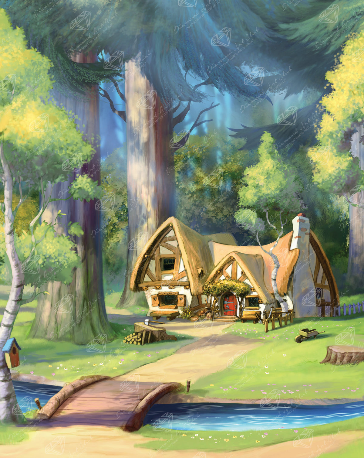 Diamond Painting Snow White's Cottage 27.6" x 34.7" (69.9cm x 87.9cm) / Square with 98 Colors including 4 ABs and 4 Fairy Dust Diamonds / 99,193