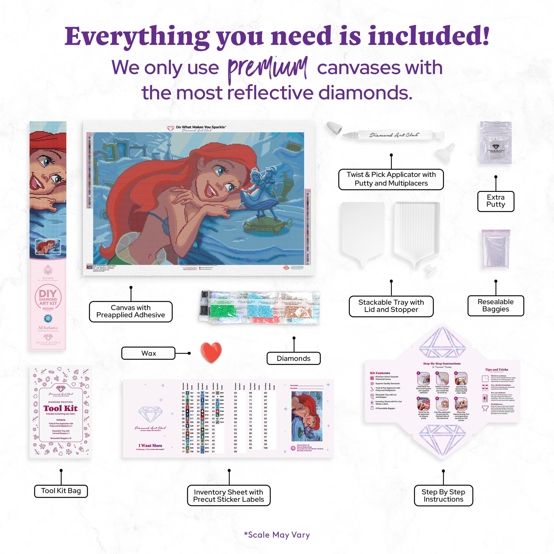 Diamond Painting So Curious 32" x 20" (80.9cm x 50.6cm) / Round with 43 Colors including 1 AB and 4 Fairy Dust Diamonds / 54,096