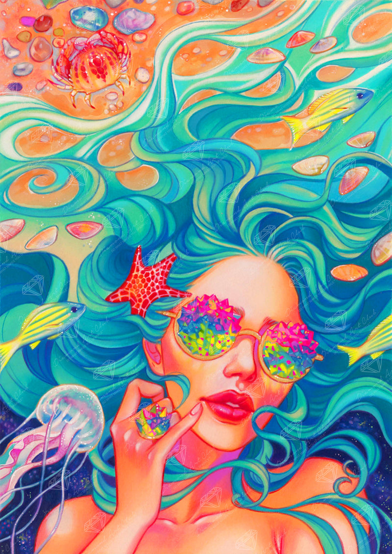 Diamond Painting Somewhere Over the Rainbow 22" x 31" (55.8cm x 78.7cm) / Round With 52 Colors Including 4 ABs and 2 Fairy Dust Diamonds / 55,919