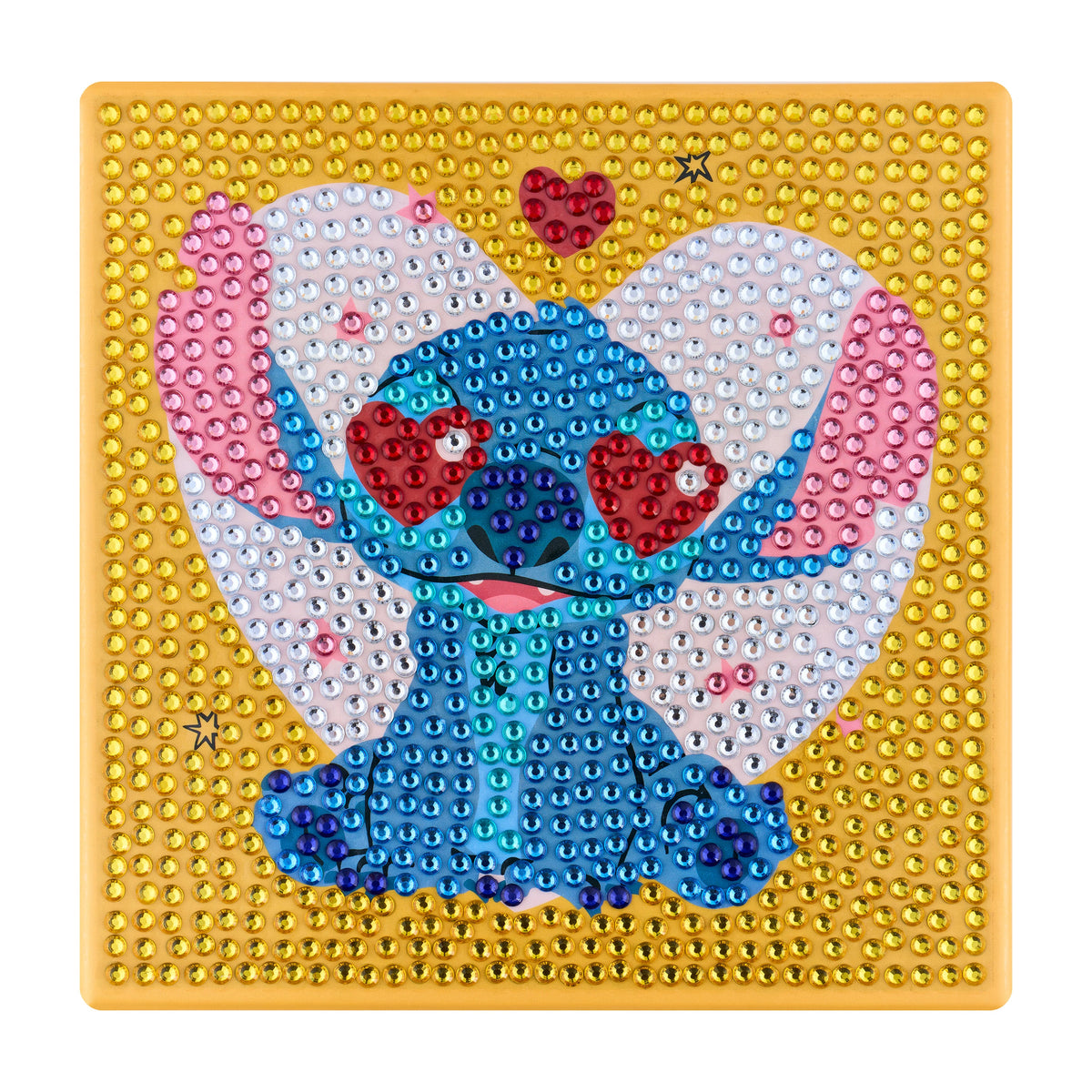 Diamond Painting Sparkle Boards - Love-Struck Stitch 6" x 6" (15cm x 15cm) / Round with 7 Colors including 7 Iridescent Diamonds / 1,061