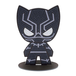 Diamond Painting Sparkle Pals™ - Black Panther™ 5.6" x 3.6" (14.3cm x 9.2cm) / Round with 3 Color Including 1 AB and 1 Fairy Dust Diamond / 691