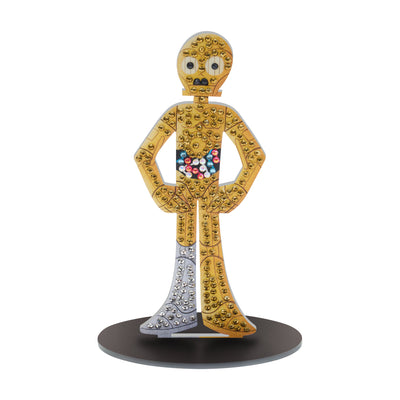 Diamond Painting Sparkle Pals™ - C-3PO™ 5.6" x 2.1" (14.3cm x 5.5cm) / Round with 6 Colors including 2 ABs and 2 Electro Diamond and 1 Iridescent Diamond and 1 Fairy Dust Diamond / 226