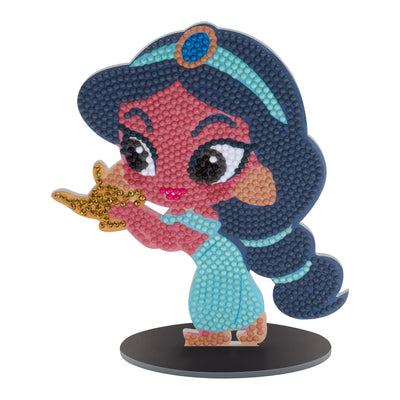 Diamond Painting Sparkle Pals™ - Chibi Jasmine™ 5.7" x 4.8" (14.5cm x 12.3cm) / Round with 12 Colors including 1 Electro Diamond and 2 Fairy Dust Diamonds / 1,124