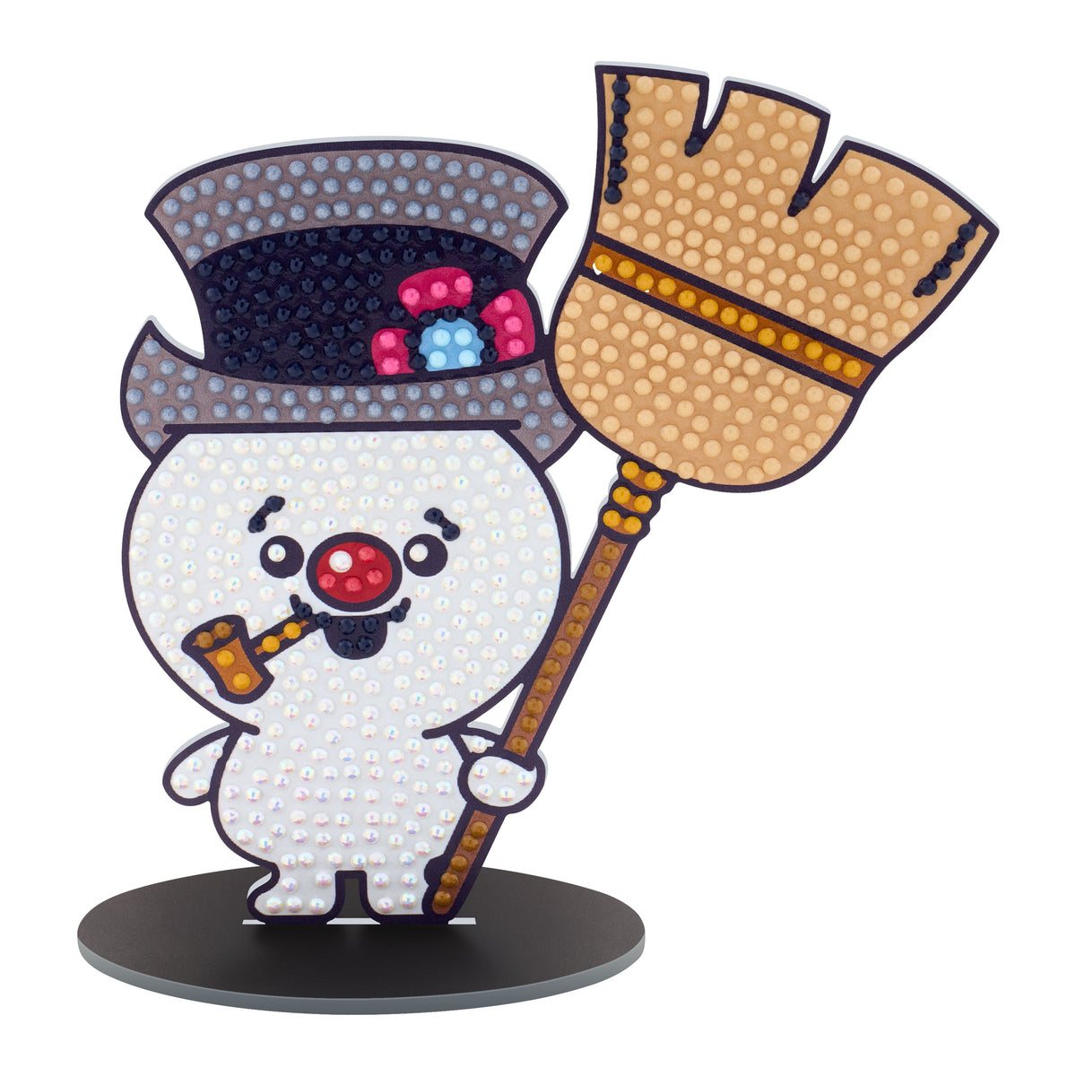 Diamond Painting Sparkle Pals™ - Frosty the Snowman 5.3" x 5.5" (13.6cm x 14.1cm) / Round with 9 Colors including 1 Iridescent Diamond and 3 Fairy Dust Diamonds / 700