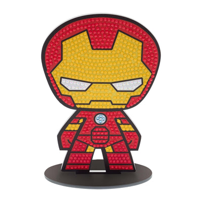 Diamond Painting Sparkle Pals™ - Ironman 14.3x9.4cm / Round with 4 Colors Including 1 AB and 1 Iridescent Diamond and 1 Fairy Dust Diamond / 664