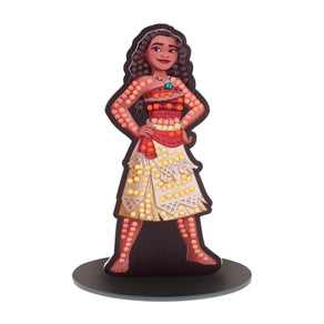 Diamond Painting Sparkle Pals™ - Moana 2.4" x 5.2" (6cm x 13.3cm) / Round with 8 Colors including 1 Iridescent Diamond and 3 Fairy Dust Diamonds / 260