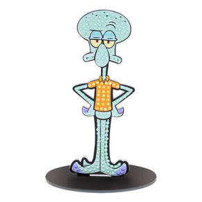 Diamond Painting Sparkle Pals™ - Over It Squidward 1.9" x 5.5" (4.9cm x 14.1cm) / Round with 5 Colors Including 1 AB and 2 Fairy Dust Diamonds / 220