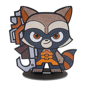 Diamond Painting Sparkle Pals™ - Rocket Racoon 14.3x13cm / Round with 9 Colors Including 4 Fairy Dust Diamonds / 839