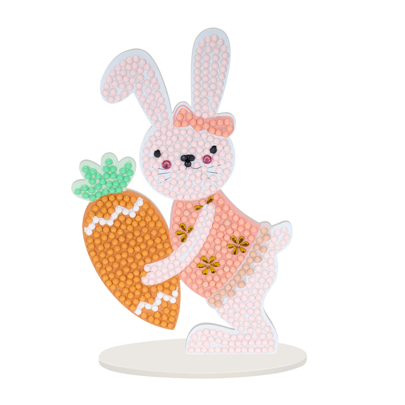 Diamond Painting Sparkle Scenes - Spring Bunny 5.5" x 3.5" x 1.9" (14cm x 9cm x 5cm) / Round with 9 Colors Including 2 Fairy Dust Diamonds and 2 Special Diamonds / 628
