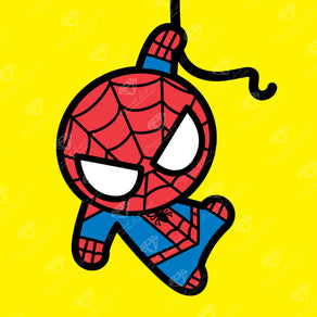 Diamond Painting Spider-Man 9" x 9" (22.8cm x 22.8cm) / Round with 5 Colors including 1 Iridescent Diamond and 1 Fairy Dust Diamond / 6,889