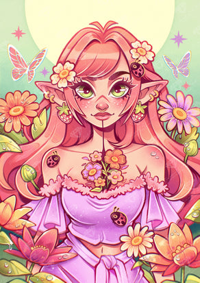 Diamond Painting Spring Elf 22" x 31" (55.6cm x 78.7cm) / Round With 72 Colors Including 2 ABs and 1 Iridescent Diamond and 5 Fairy Dust Diamonds / 57,772