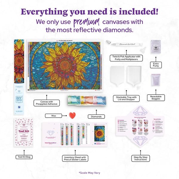 ダイヤモンドアートクラブ StainedGlassSunflower Stained Glass Sunflower – Diamond Art Club