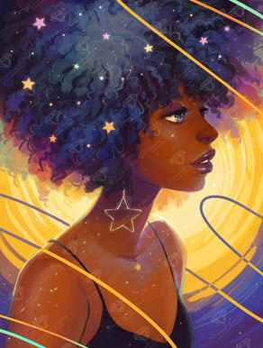 Diamond Painting Stella 22" x 29" (55.8cm x 73.7cm) / Square with 56 Colors including 1 AB and 4 Fairy Dust Diamonds / 66,304