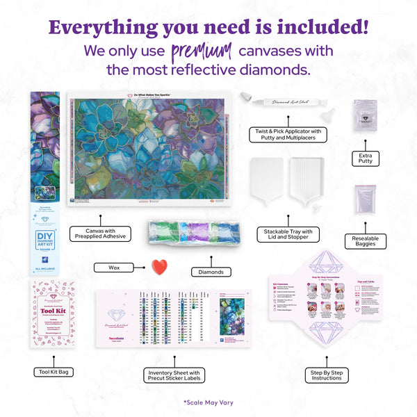 succulents diamond art advanced kit Succulents – Diamond Art Club