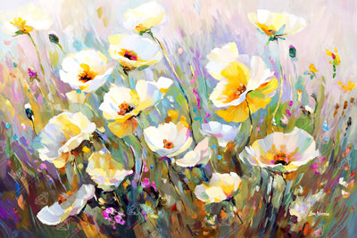 Diamond Painting Sunlit Petals Embrace 33" x 22" (83.7cm x 55.8cm) / Square with 95 Colors including 2 ABs and 3 Fairy Dust Diamonds / 75,264