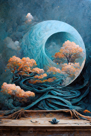 Diamond Painting Surreal Blues 27.6" x 41.3" (70cm x 105cm) / Square with 70 Colors including 3 ABs and 2 Fairy Dust Diamonds / 118,301