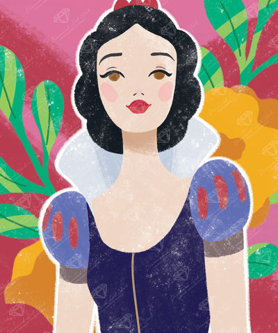 Diamond Painting Sweet Snow White 20" x 24" (50.6cm x 60.8cm) / Round with 33 Colors including 1 AB and 1 Electro Diamond and 2 Fairy Dust Diamonds / 40,664