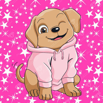 Diamond Painting Taffy™ 13" x 13" (33cm x 33cm) / Round with 11 Colors including 1 AB and 1 Special Diamond and 2 Fairy Dust Diamonds / 14,400