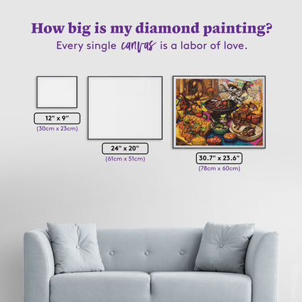 Diamond Painting The Fiesta 30.7" x 23.6" (78cm x 60cm) / Square With 74 Colors Including 5 ABs and 1 Fairy Dust Diamond / 75,433