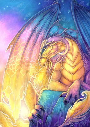 Diamond Painting The First Dragon 22" x 31" (55.8cm x 78.7cm) / Square With 55 Colors Including 2 ABs and 2 Fairy Dust Diamonds / 70,784