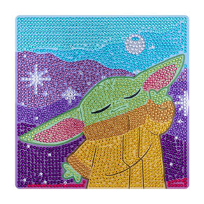 Diamond Painting The Force Master (Grogu) - Easy Gem™ Sparkle Boards 9" x 9" (22cm x 22cm) / Round with 11 Colors including 11 Iridescent Diamonds / 2,305